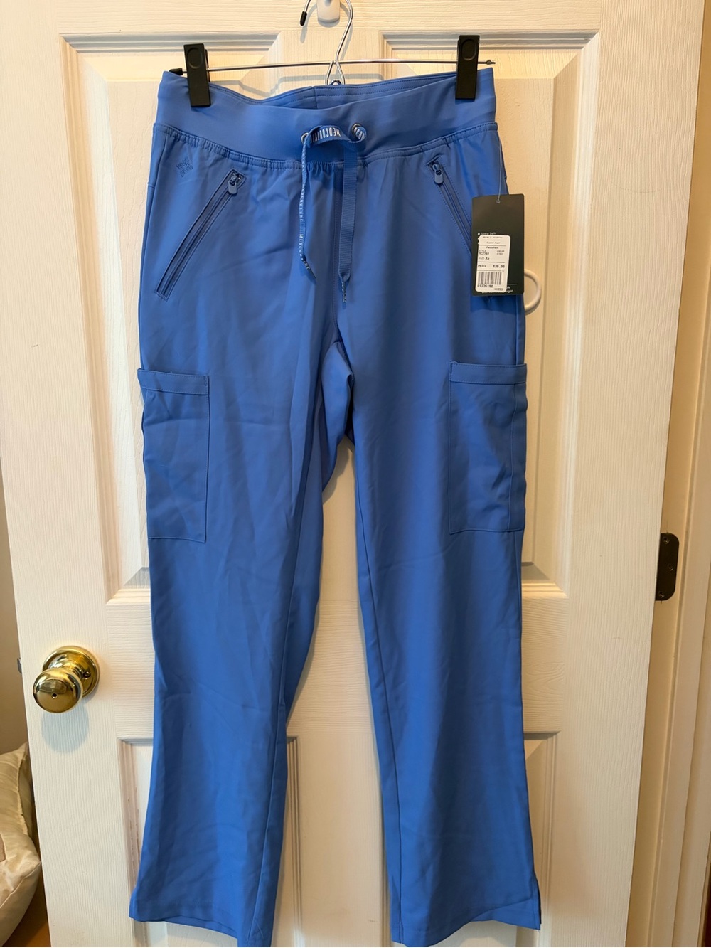 Women’s Med Couture Blue Drawstring Cargo Scrub Pants